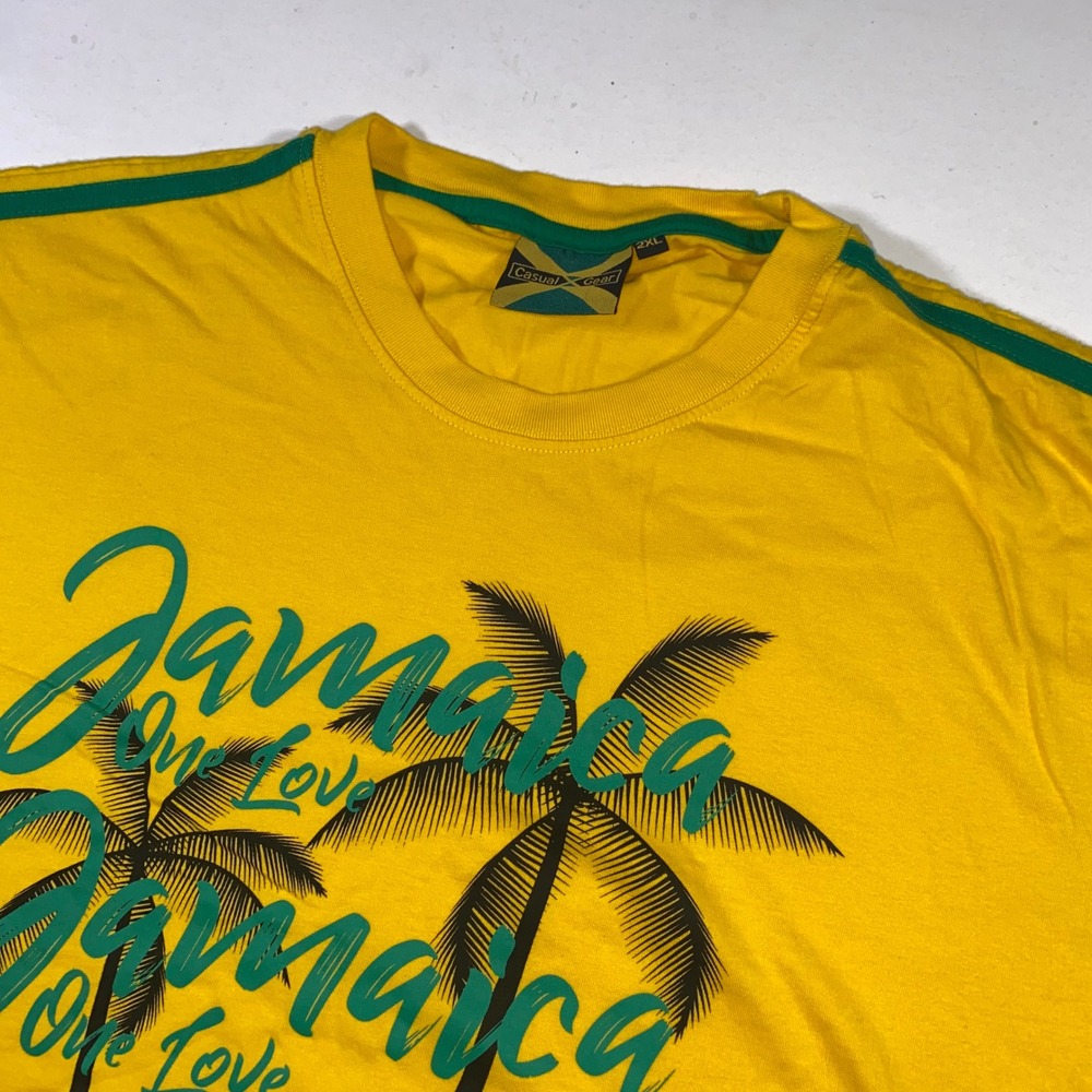 Casual Gear Jamaica One Love Palm Tree Graphic‎ T-Shirt - Mens 2XL Yellow